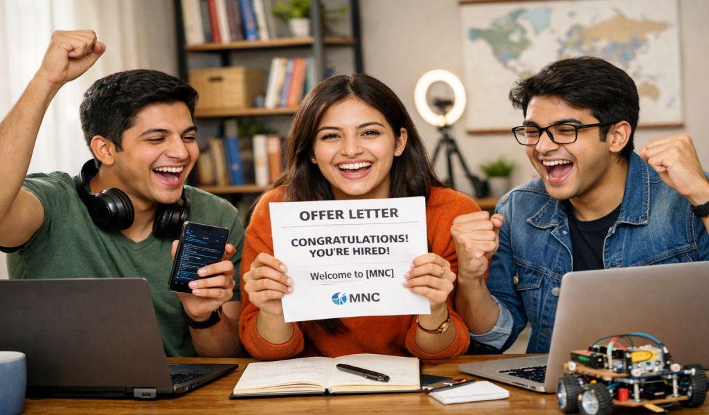 Students learning internship skills